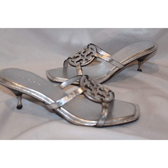TORY BURCH‎ WOMEN'S GEO BOMBE MILLER SILVER SANDALS NIB SZ US 8 - Picture 3 of 8